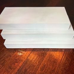 SHELVES - FLOATING Design / WHITE- Set Of Three (3)