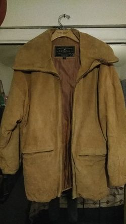 Express suede hip length woman's coat