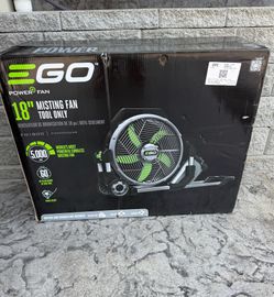 EGO 18-in High Velocity Indoor/Outdoor Misting Floor Fan, Battery Powered, in Grey