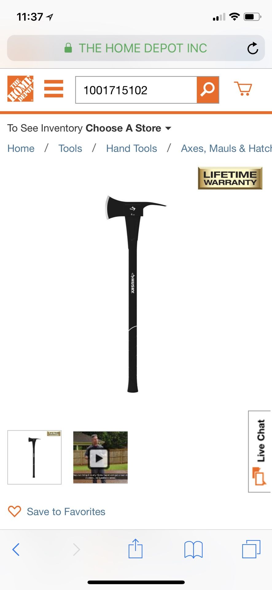 Husky 4.0 lb. Landscape Axe with 34 in. Fiberglass Handle