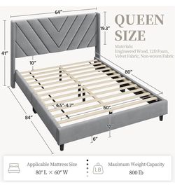 Super Combo > Brand New Platform Bed Frame Queen Size + 9" Thick Mattress Double Sided Included