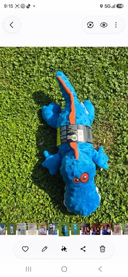 goDog Gators Squeaky Plush Dog Toy, Chew Guard Technology - Small, Gator Blue