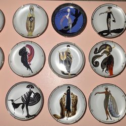 Collectors House Of Erte Bone China Platinum Plates New In Box