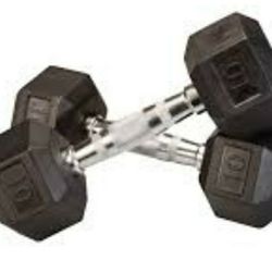 2 10 LB HEX DUMBELLS