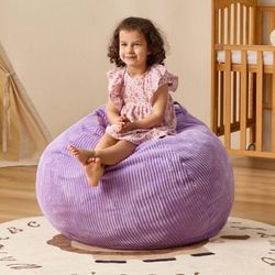 Lot # 6187: New - Bean Bag Chairs Teardrop Bean Bag Chair Beanbag Chair with Memory Foam Filled Machine Washable Cover for Living Room, Bedroom (Small