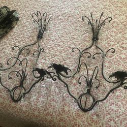 Dark wire candle holder, gothic candle holder, large candlestick holder. Gothic Double candle holder,
