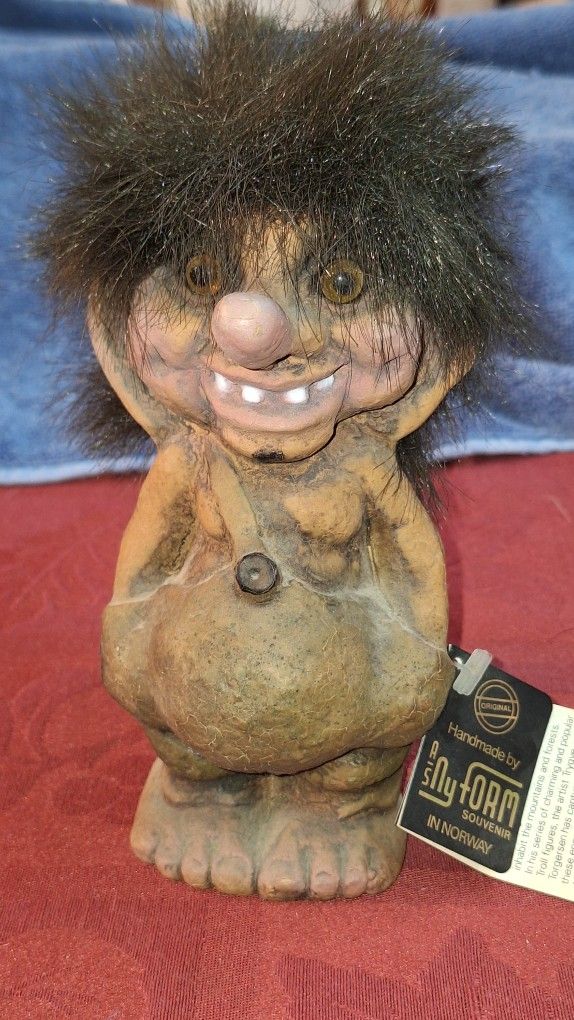 Vintage Ny Form Troll, Troll Boy, original tags, Norwegian Troll Collectable L11F320