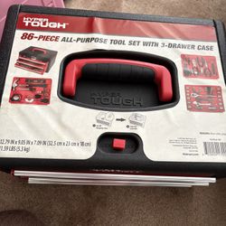 Hyper Tough 86 Piece Tool Set In A Three Tier Tool Box. 