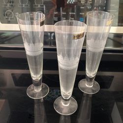 Vintage Toscany Etched Beer Glasses