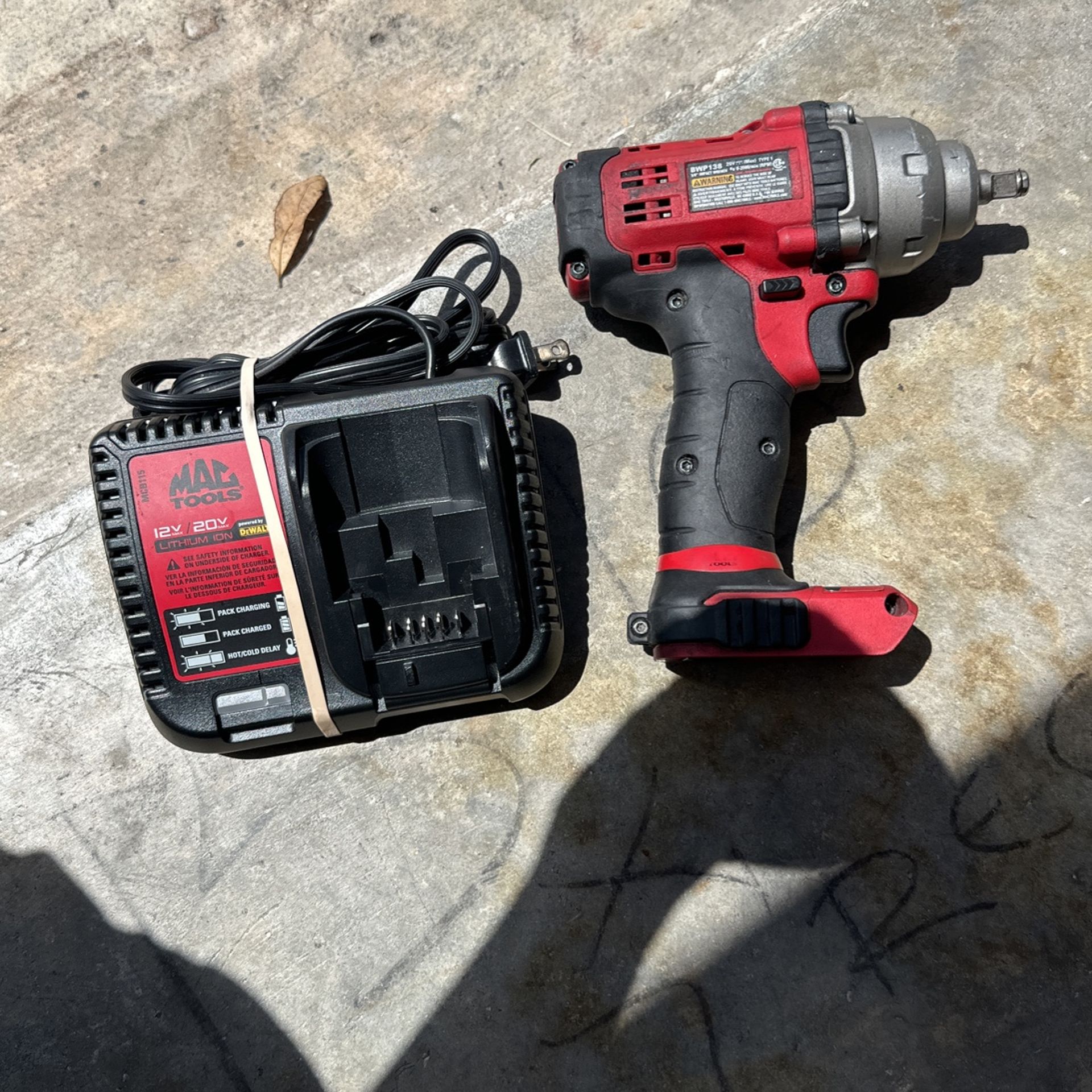 Mac Tools BWP138 20V Max 3/8" Brushless Impact Wrench And Charg