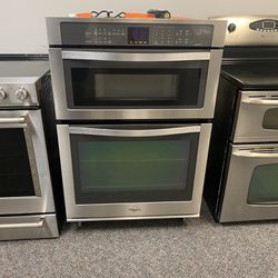 Whirlpool 30” SS Microwave /Oven Combo Wall Unit ( Scratch And Dent Cust Return ) 4 MONTH WARRANTY 
