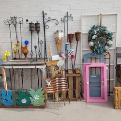 Garden Metal Shepherd's Hooks, Tiki Poles, Hangers, etc. - $5 to $10 each (Most are $5)