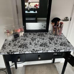 Floral makeup vanity