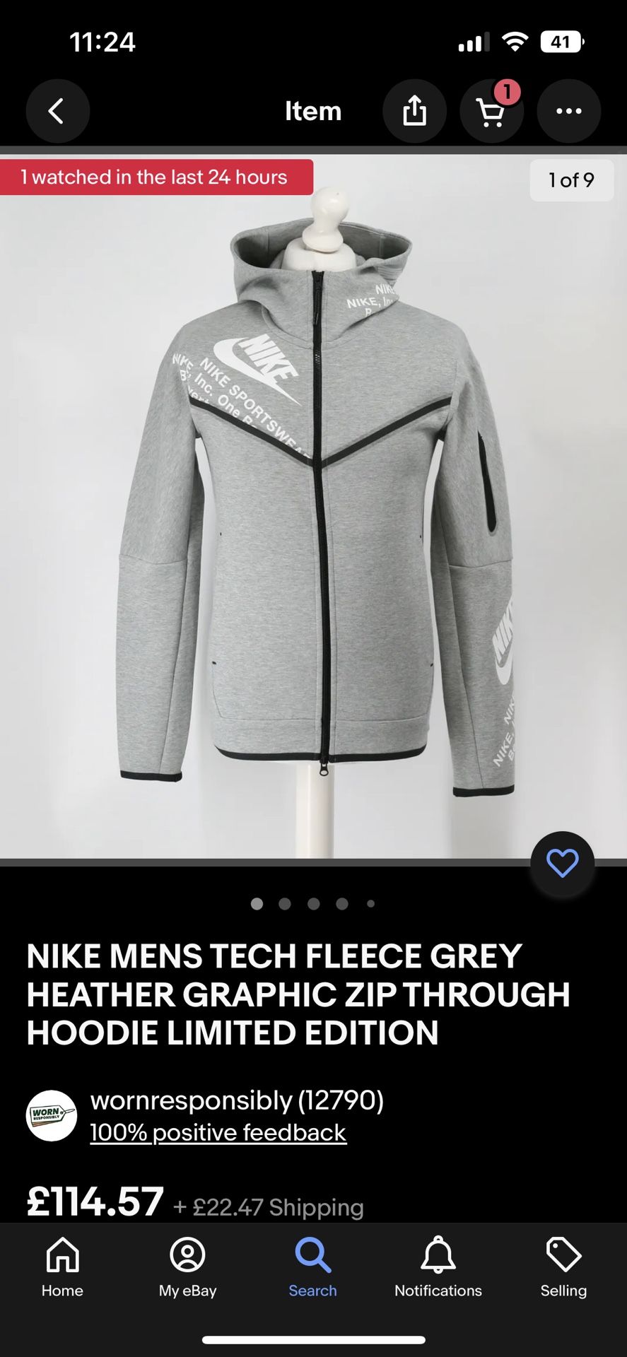 Nike tech fleece grey RX