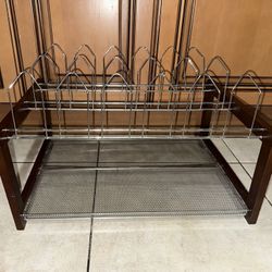 Wood & Metal Shoe Rack – Holds 9 Pairs