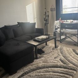 Black Couch with Chaise