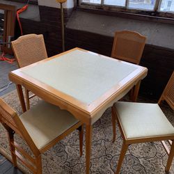 Vintage Legomatic Folding Table and 4 Folding Chairs