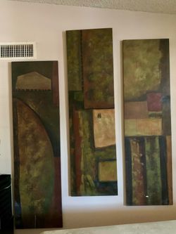 Multicolor Mystic City Art canvas oil paintings - Set of 3