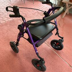 NOVA Star 8 Rollator Walker – Purple – Adjustable Height & All-Terrain Wheels
