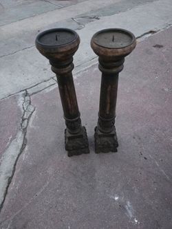 Wooden Vintage Candle Holders