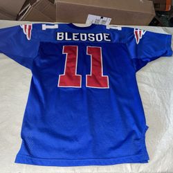 Authentic Wilson Drew Bledsoe 1993 Jersey Mens 44 Blue Clean NFL Rookie Rare Usa