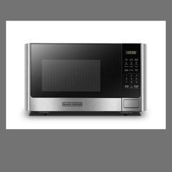 BLACK+DECKER Digital Microwave Oven With Turntable Push-Button Door, Child Safety Lock, Stainless Steel, 0.9 Cu Ft