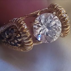 12K-13K Antique Looking CZ Ring - 5 - 5.25