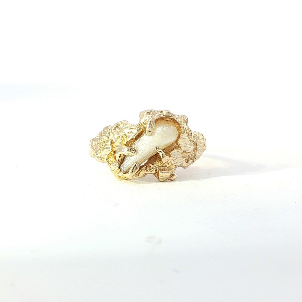 Ladies 14k Yellow Gold Natural Pearl Nugget Ring Size 6.75 11055698