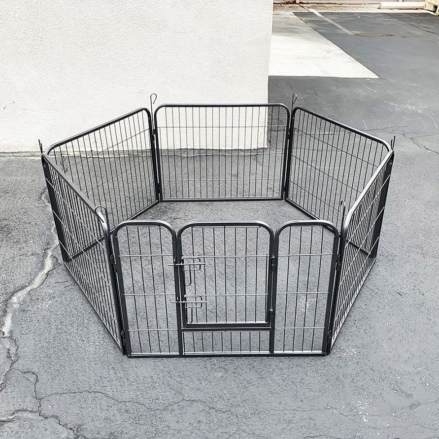 (NEW) $55 Pet 6 Panel Playpen Each Panel (24” Tall X 32” Wide) Heavy Duty Dog Exercise Fence Gate Crate Kennel
