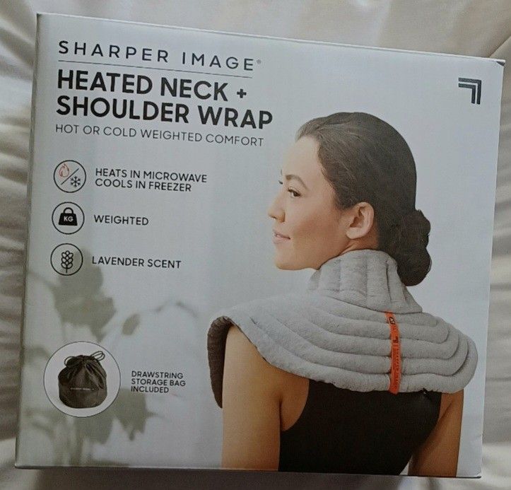 Sharper Image Aromatherapy Heated Neck and Shoulder Wrap in Grey for