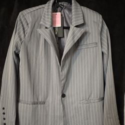 Women’s Gray Pinstripe Blazer – New With Tags