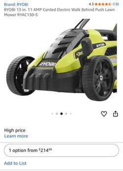 RYOBI -13in Lawnmower -like new🔥 yard machine