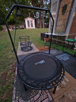 Jumpzylla Fitness 40" Mini Trampoline w/ Adjustable Handle Bar & Resistance Bands