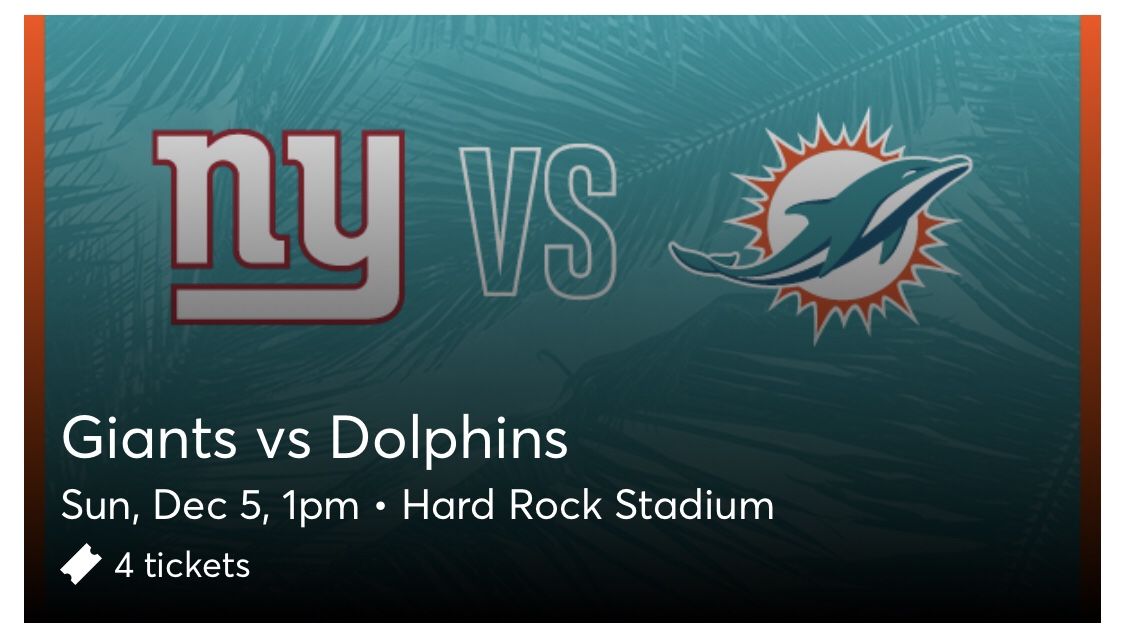 Miami Dolphins Vs New York Giants