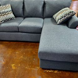 Grey Sectional Sofa With Reversible Chaise 