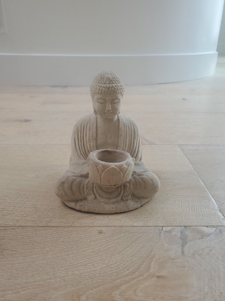 Small Sand Color Buddha Statue Candle Holder