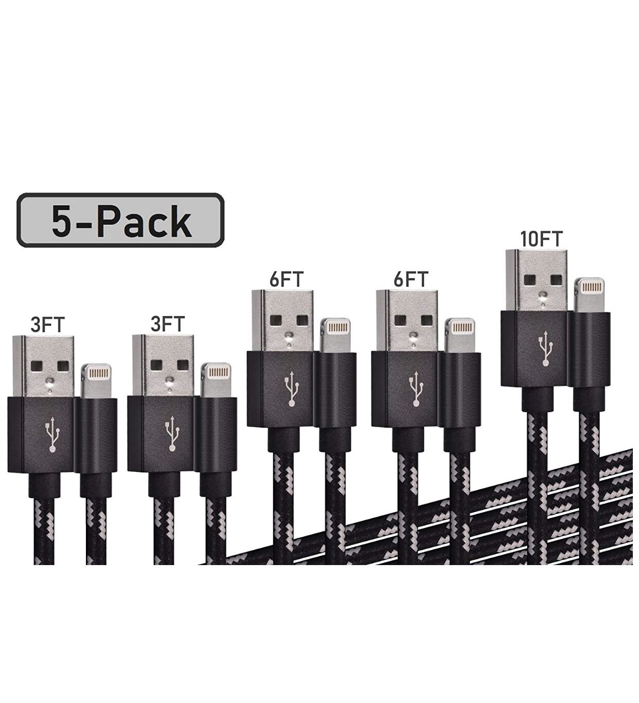 iPhone Charging Cables (Pack of 5)