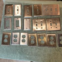 Silver Metal Outlet/Light Switch Covers  