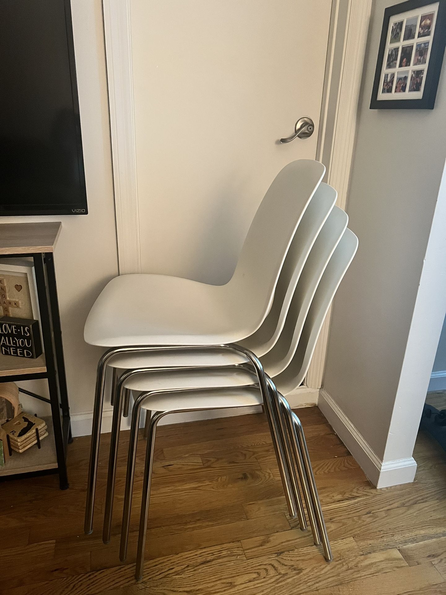 Lidas, Chair, white/Sefast chrome plated IKEA (4)