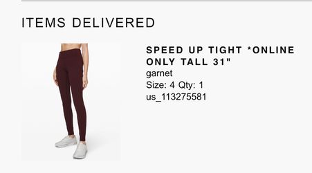 Lululemon Leggings size 4 Tall - Speed Up Tight 31 for Sale in