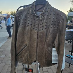 Brown Distressed Leather Jacket