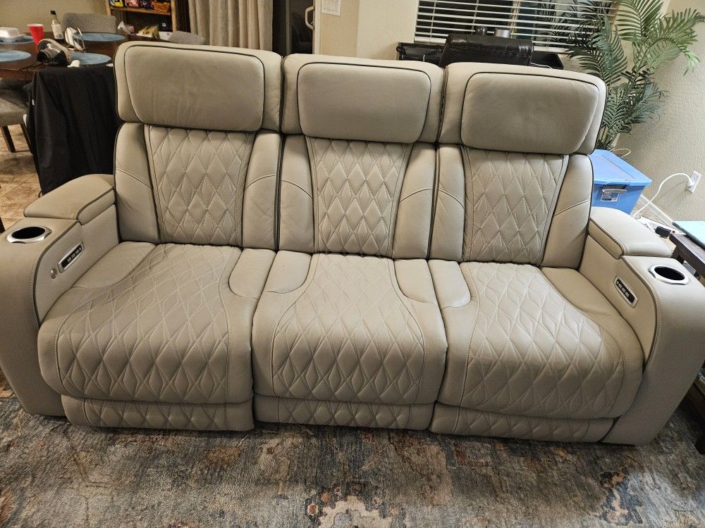 Boyington Dual Power Leather Reclining Sofa