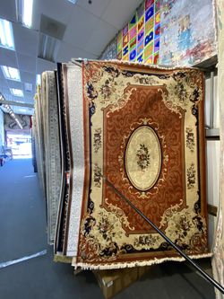 5x7 Area Rugs Carpet Rugs PerSian Design Colors Orange Beige Blue