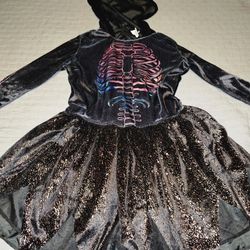 Halloween-skeleton tutu dress costume