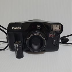 Canon Sure Shot 80 Tele 35mm Film Camera Point Shoot 38/80MM - Parts/Repair 