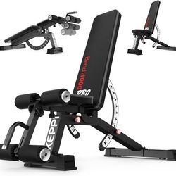 Adjustable Weight Bench, Commercial Grade 1200LB Workout Bench Press Set for Home Gym 
