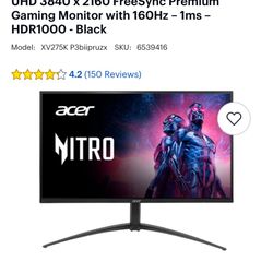 Acer Nitro 160hz Gaming Monitor 