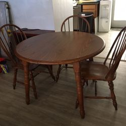 Wooden Dining Table And 3 Chairs