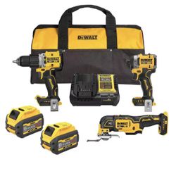 Dewalt 3 Tool Xr Kit With Flex bolt Batteries New Sealed 