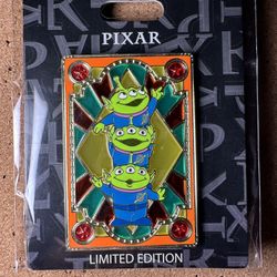 Disney Pixar Stained Glass Jumbo Pin Pink A La Mode LE 300 - Toy Story ALIENS